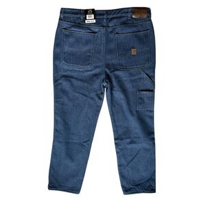 NWT Stanley fleece lined carpenter jeans Blue Denim Work Pants men 36 x 32 36”